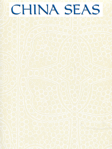 Persia White_on_Tan Screen Printed Wallpaper | China Seas