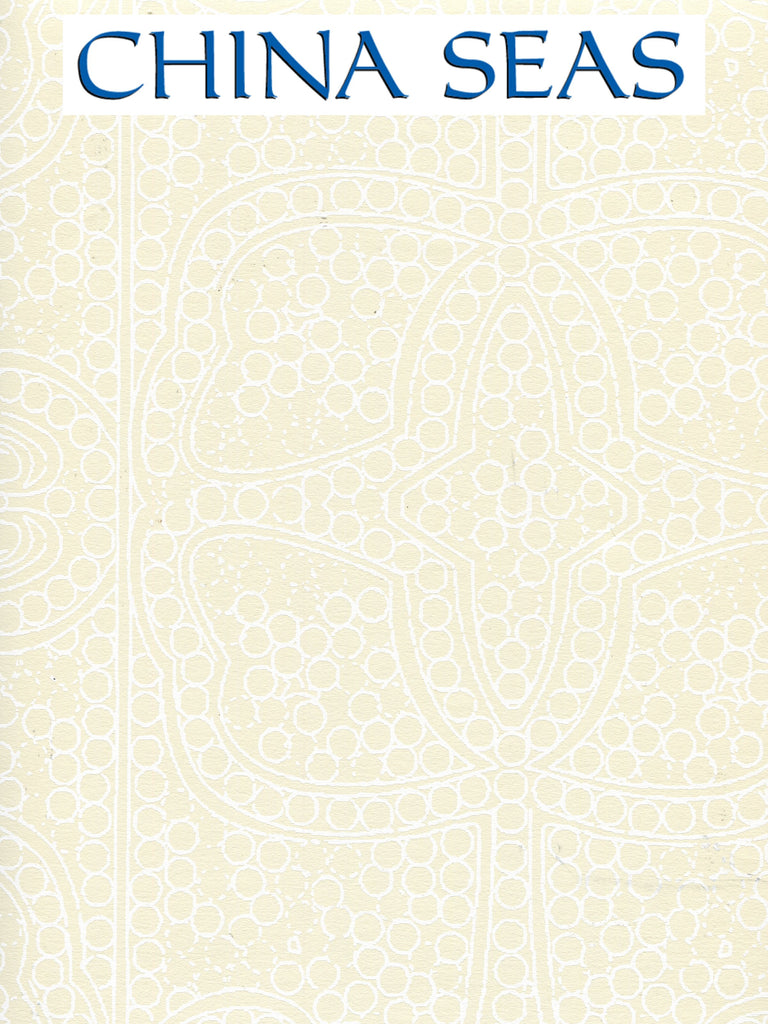 Persia White_on_Tan Screen Printed Wallpaper | China Seas
