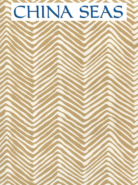 Petite Zig Zag Camel II on Almost White Screen Printed Wallpaper | China Seas