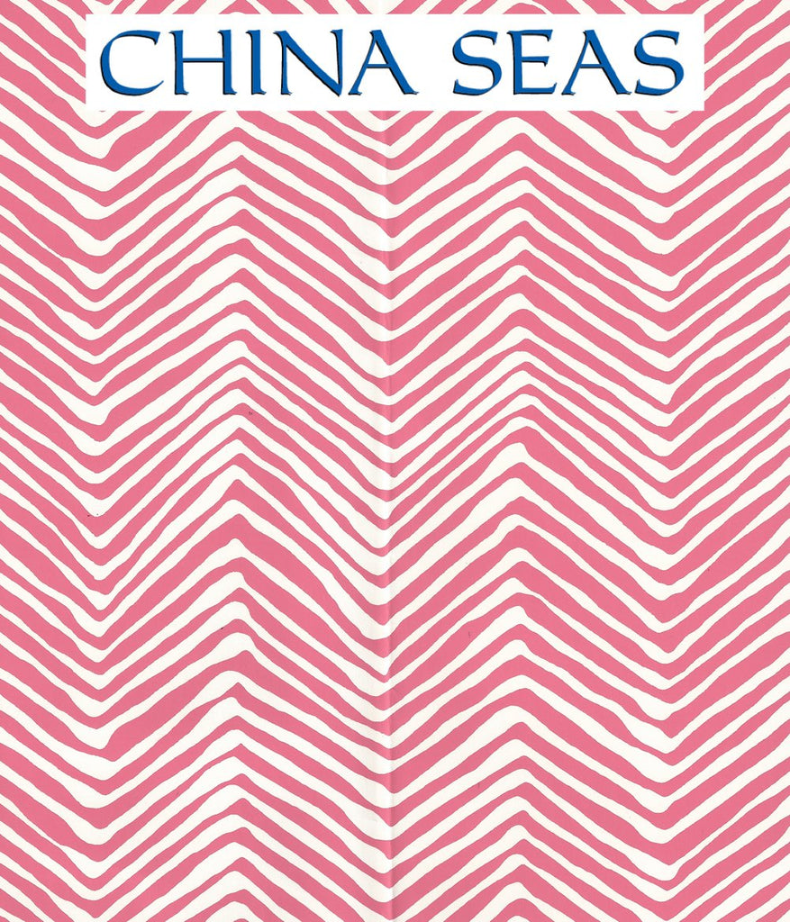 Petite Zig Zag Pink on Almost White Screen Printed Wallpaper | China Seas