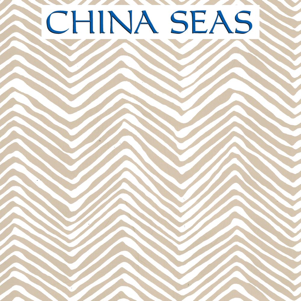 Petite Zig Zag Sand on Almost White Screen Printed Wallpaper | China Seas