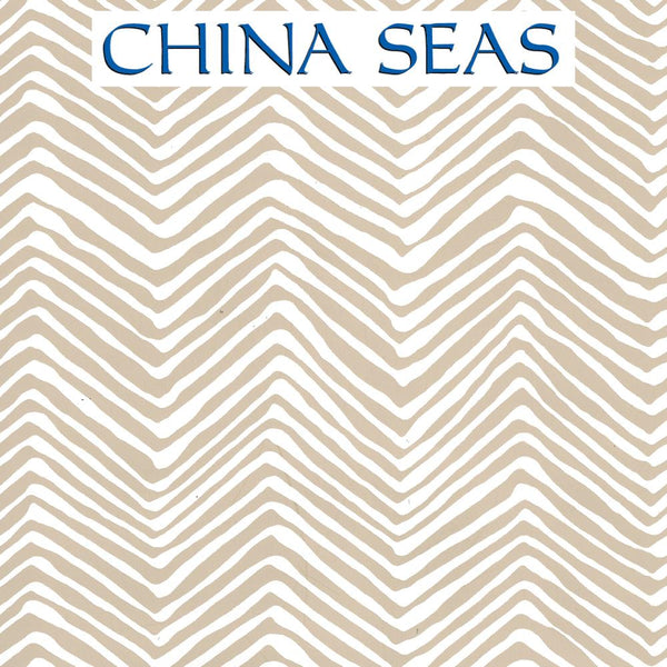 Petite Zig Zag Sand on Almost White Screen Printed Wallpaper | China Seas