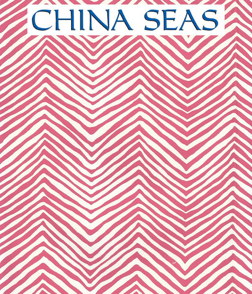 Petite Zig Zag Watermelon on Almost White Screen Printed Wallpaper | China Seas