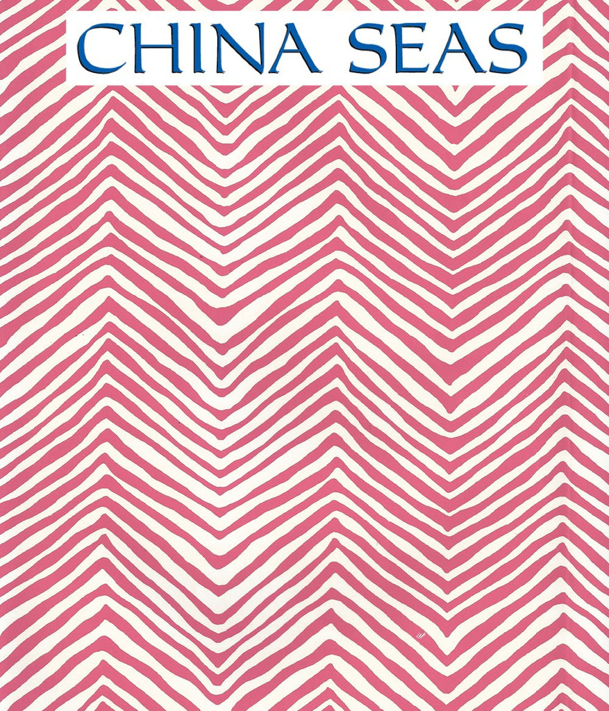 Petite Zig Zag Watermelon on Almost White Screen Printed Wallpaper | China Seas