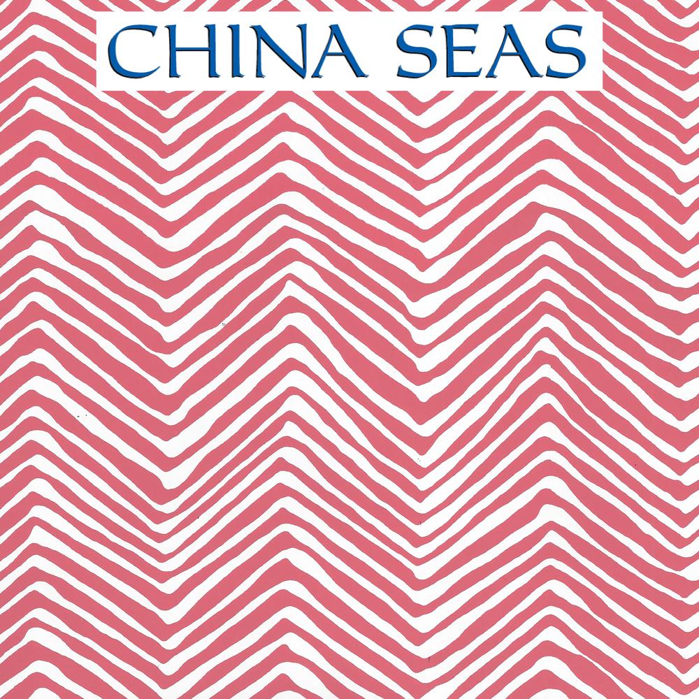 Petite Zig Zag Watermelon on White Vinyl Screen Printed Wallpaper | China Seas