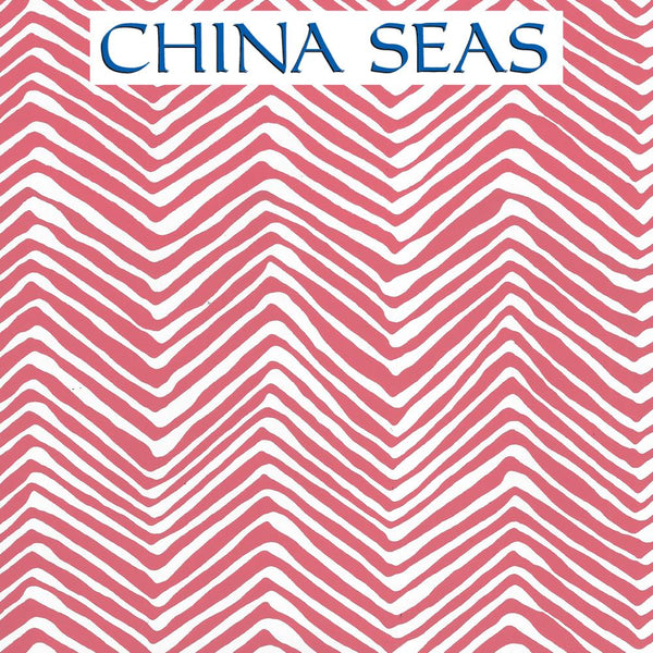 Petite Zig Zag Watermelon on White Vinyl Screen Printed Wallpaper | China Seas