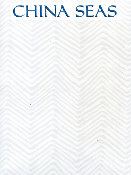 Petite Zig Zag White on White Vinyl Screen Printed Wallpaper | China Seas