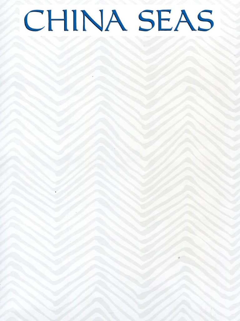 Petite Zig Zag White on White Vinyl Screen Printed Wallpaper | China Seas