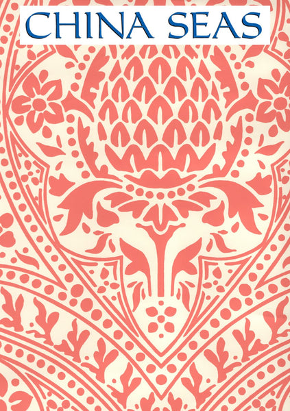 Pina Tomato on Off White Screen Printed Wallpaper | China Seas