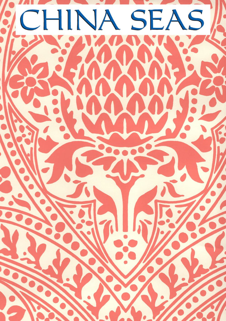 Pina Tomato on Off White Screen Printed Wallpaper | China Seas