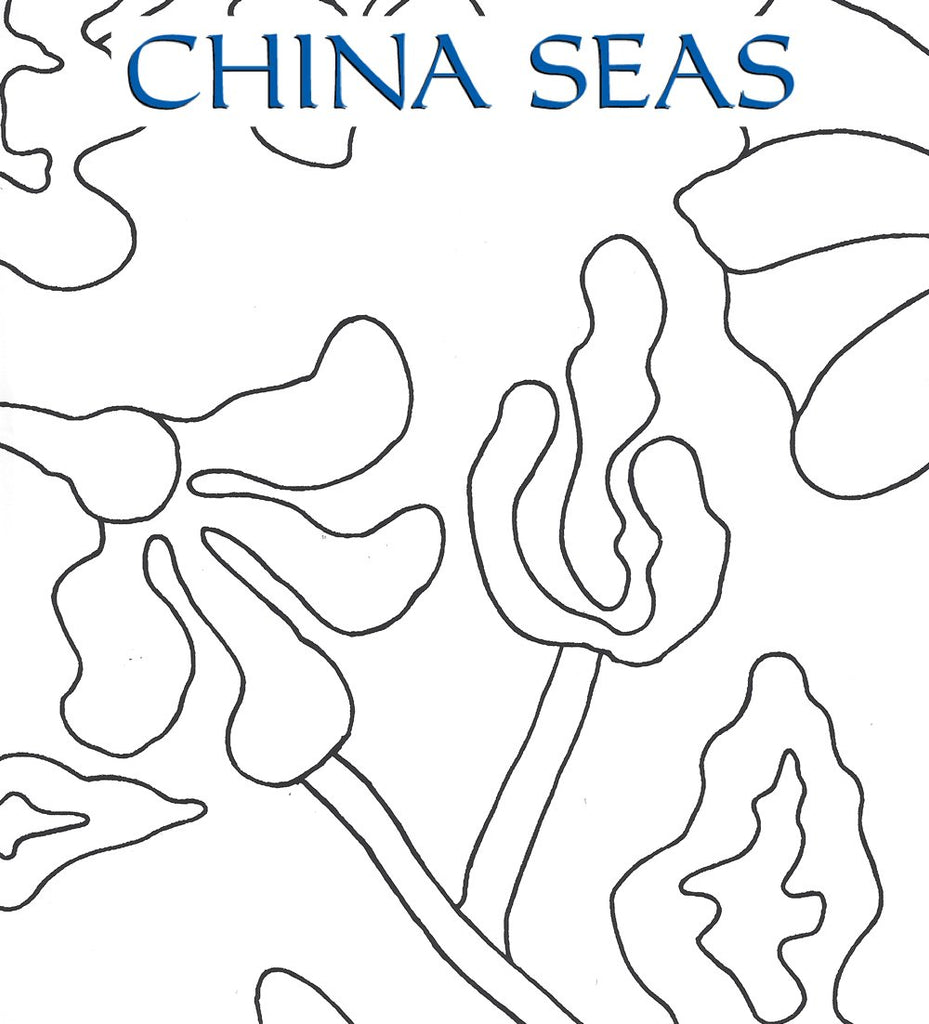 Potalla Outline Black on White Screen Printed Wallpaper | China Seas