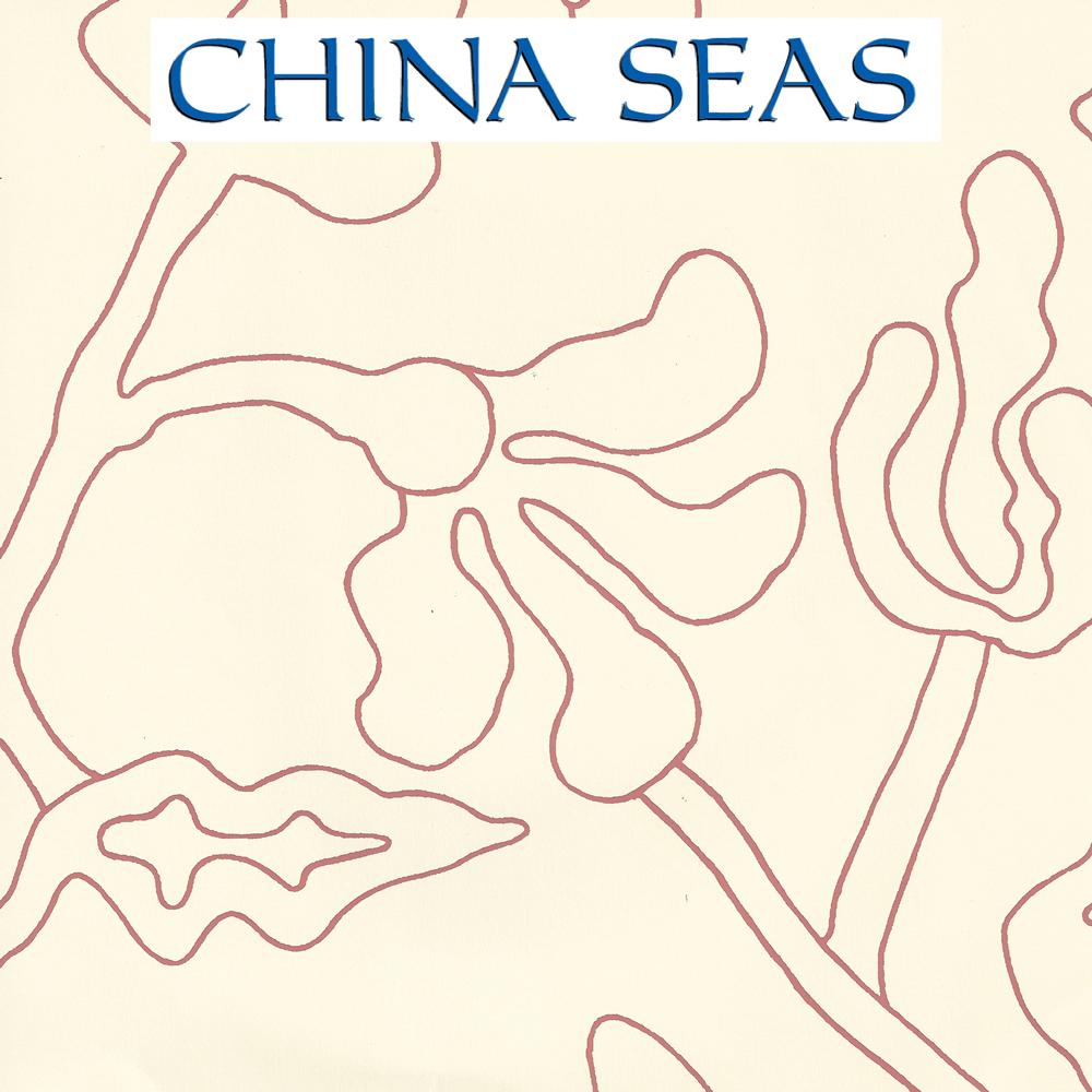 Potalla Outline New Shrimp Off White Screen Printed Wallpaper | China Seas