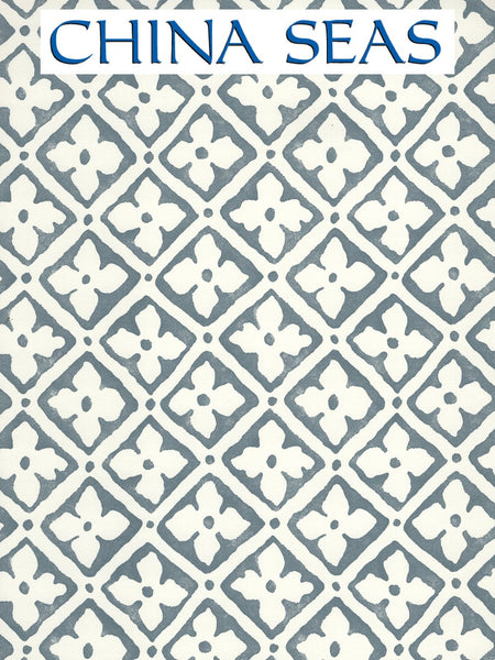 Puccini Slate on Almost White Screen Printed Wallpaper | China Seas