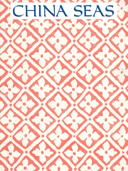 Puccini Tomato on Almost White Screen Printed Wallpaper | China Seas