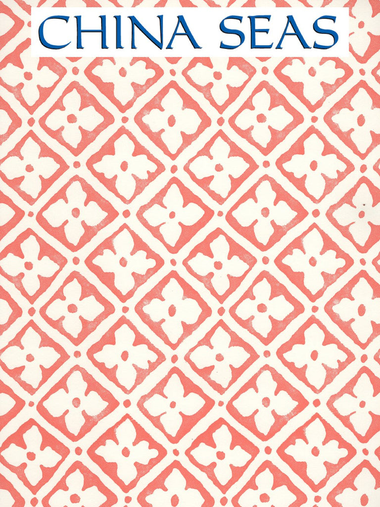 Puccini Tomato on Almost White Screen Printed Wallpaper | China Seas