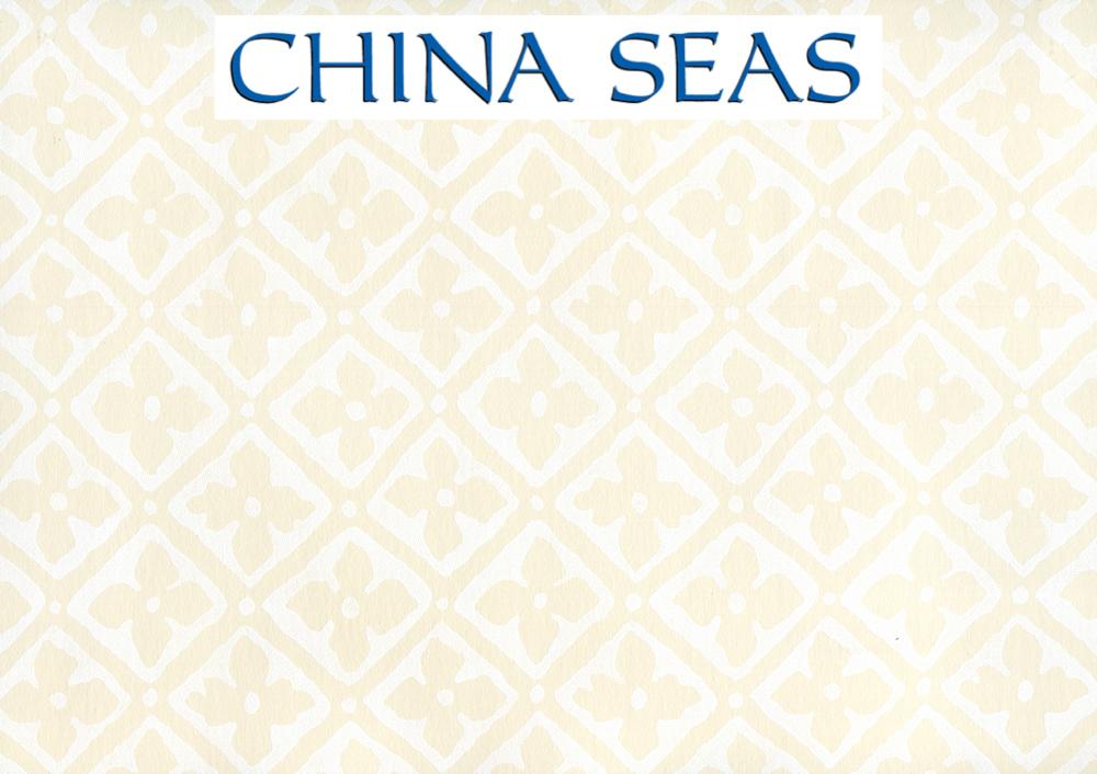 Puccini White on Off White Screen Printed Wallpaper | China Seas