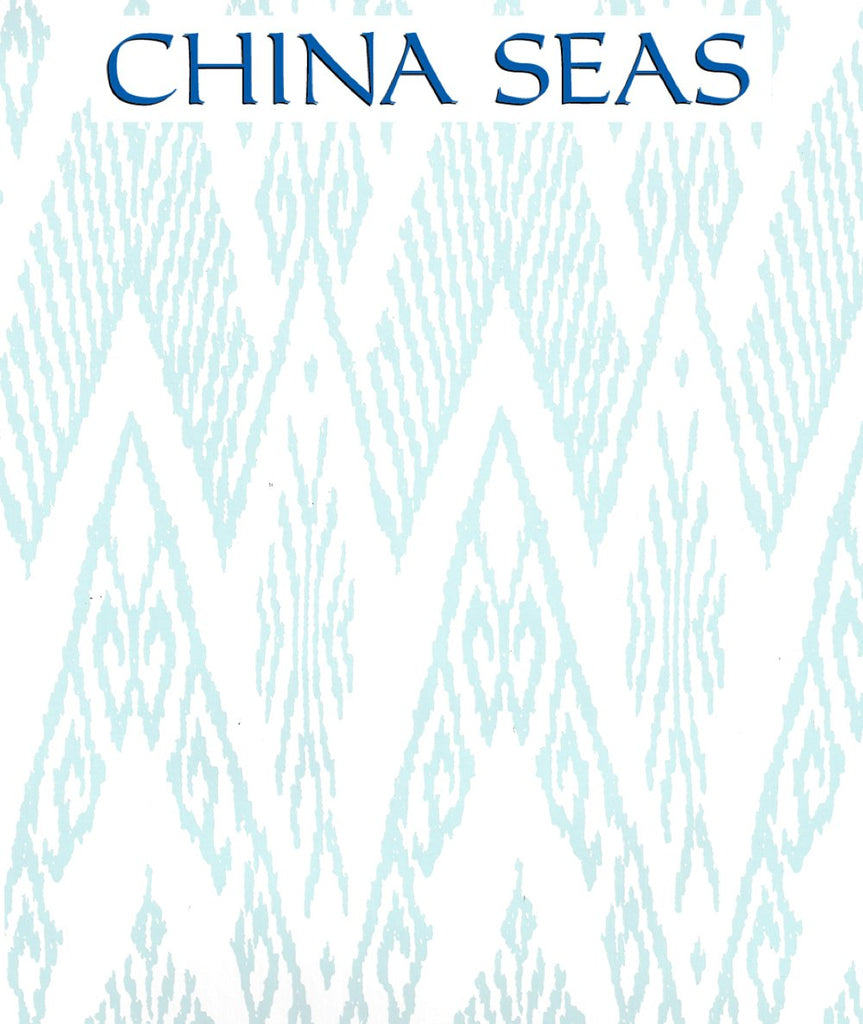 Raffles New Blue on White Screen Printed Wallpaper | China Seas