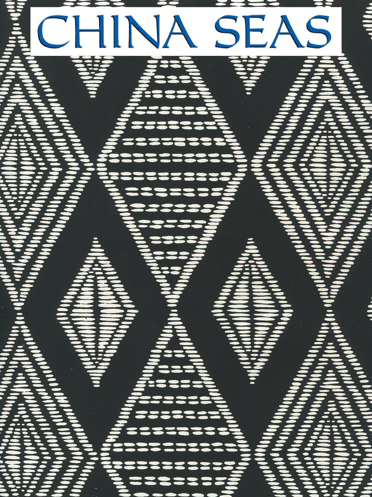 Safari Black on Almost white Screen Printed Wallpaper | China Seas