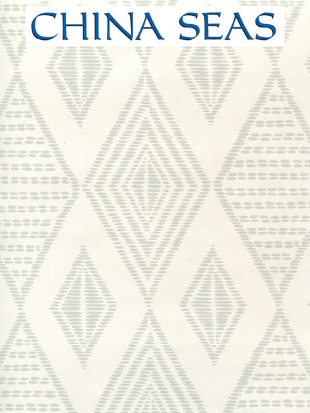 Safari Embroidery Light Gray on Almost White Screen Printed Wallpaper | China Seas