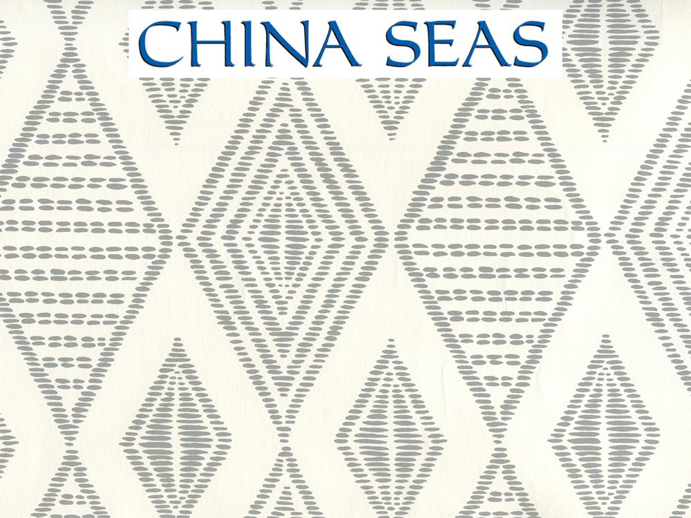 Safari Embroidery Medium Grey on Almost White Screen Printed Wallpaper | China Seas