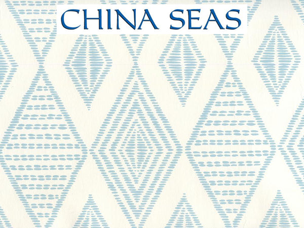Safari Embroidery Soft Windsor on Almost White Screen Printed Wallpaper | China Seas