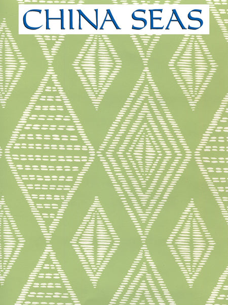 Safari Jungle Green on Almost White Screen Printed Wallpaper | China Seas