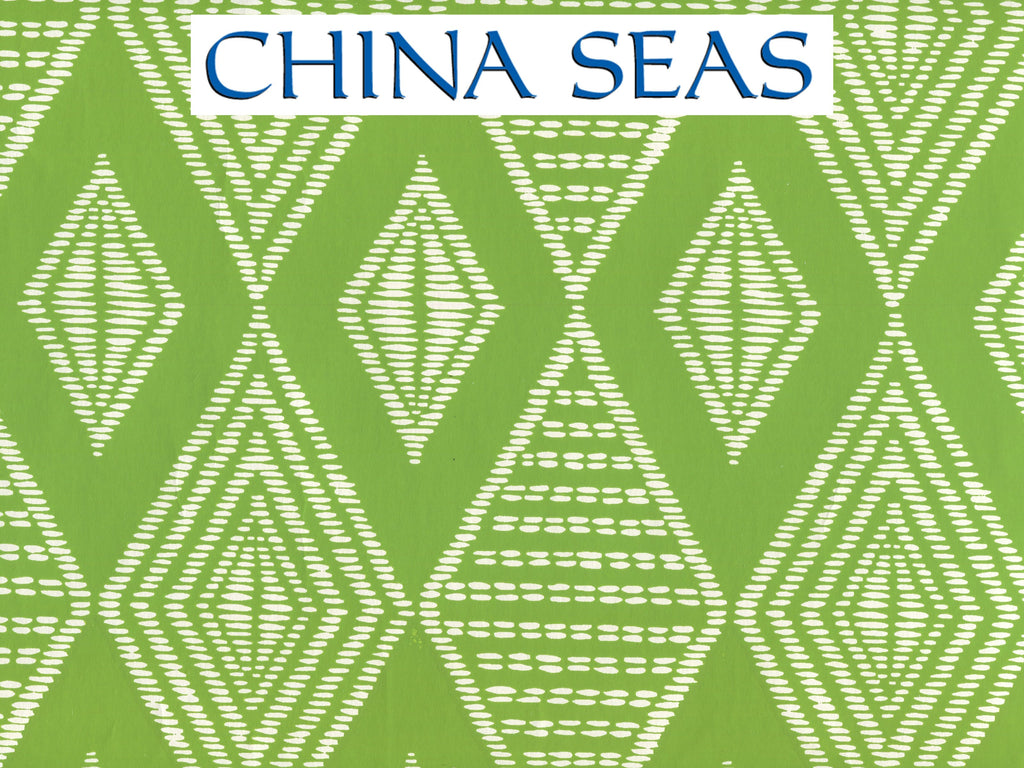 Safari Lime on Almost White Screen Printed Wallpaper | China Seas