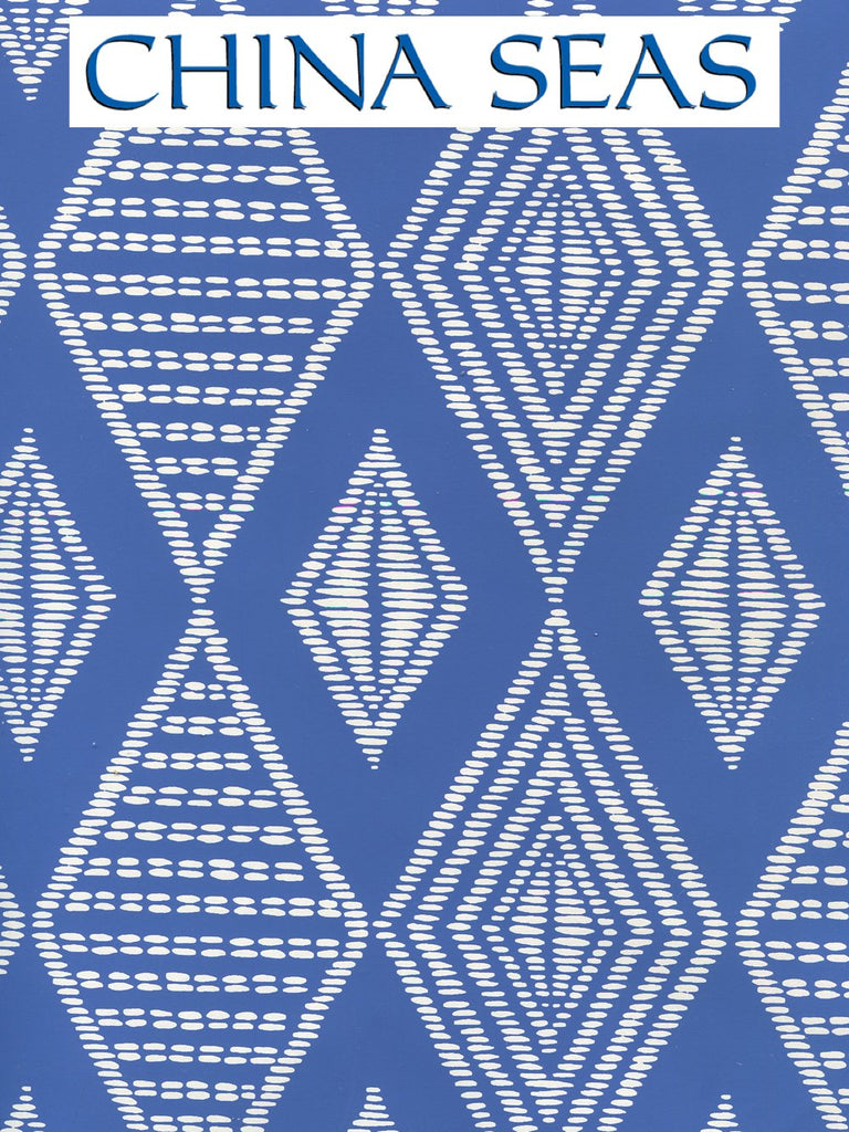 Safari New Navy on Almost White Screen Printed Wallpaper | China Seas