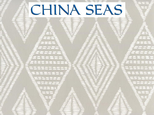 Safari Pale Grey on White Screen Printed Wallpaper | China Seas