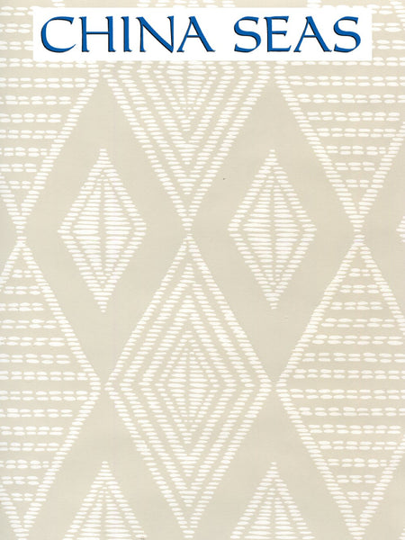 Safari Pumice on White Screen Printed Wallpaper | China Seas