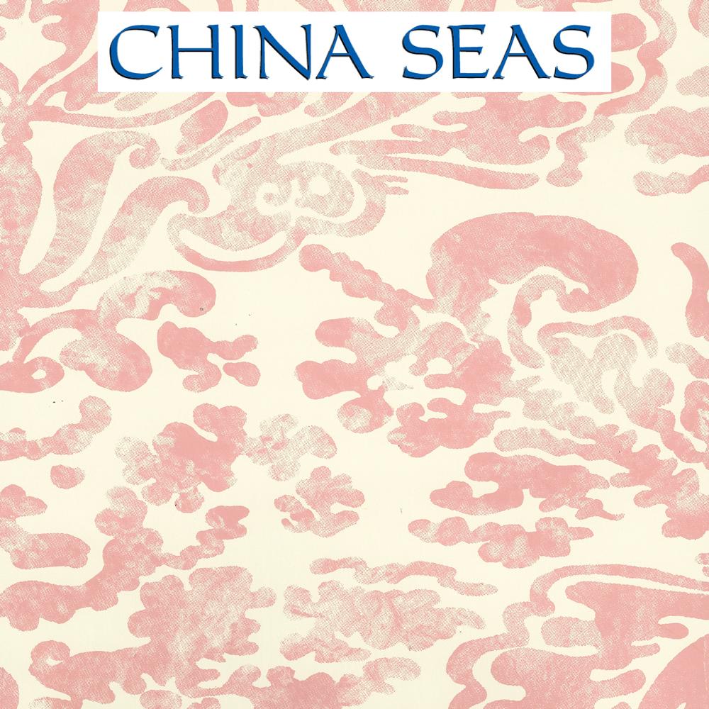 San Marco Coral on Almost White Screen Printed Wallpaper | China Seas