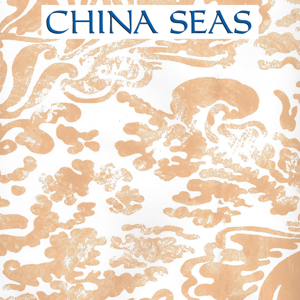 San Marco Cream on White Patent Vinyl Screen Printed Wallpaper | China Seas