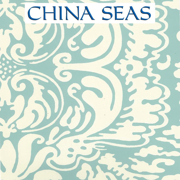 San Marco Reverse Turquoise on Off White Screen Printed Wallpaper | China Seas