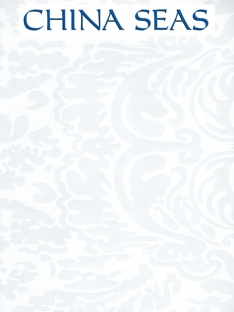 San Marco Reverse White on White Patent Vinyl Screen Printed Wallpaper | China Seas