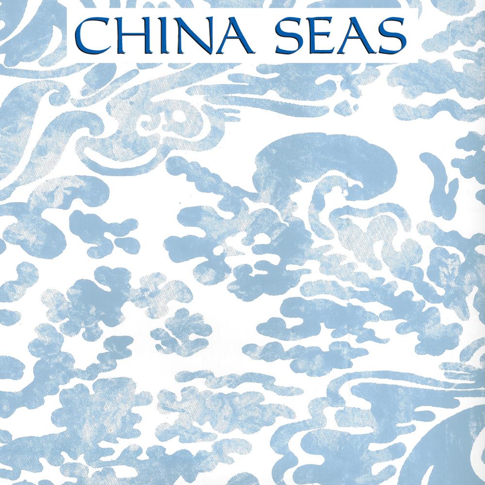 San Marco Zibby Blue on White Screen Printed Wallpaper | China Seas