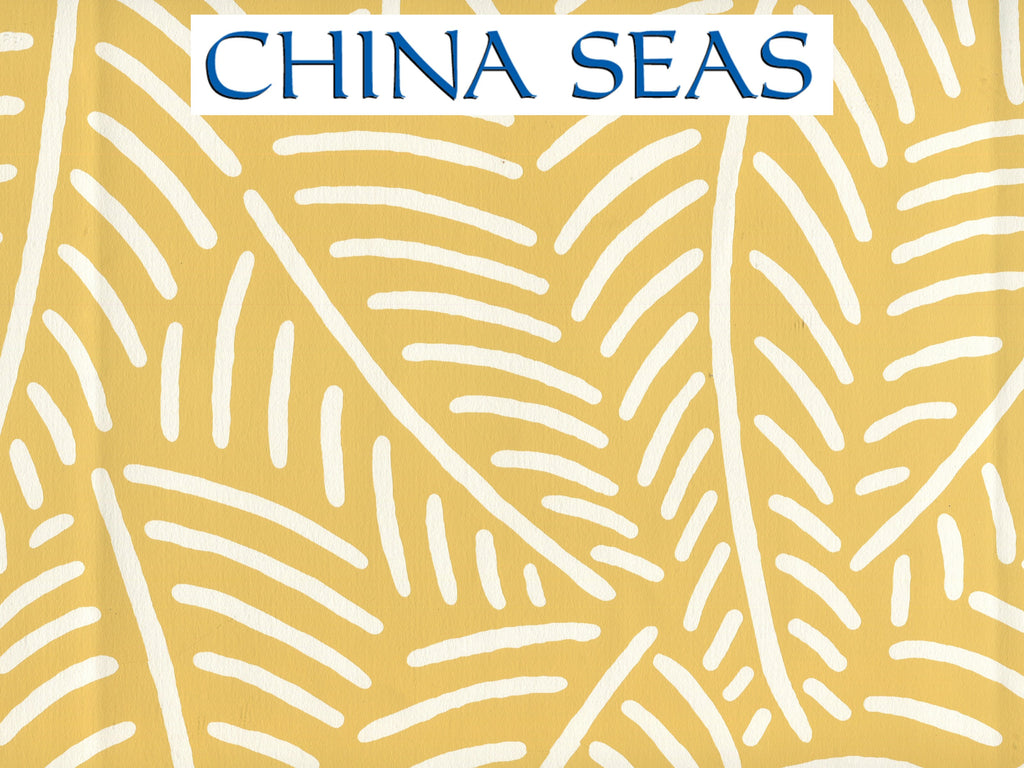 Sauvage_Reverse Butter_Yellow_on_Almost_White_CP Screen Printed Wallpaper | China Seas
