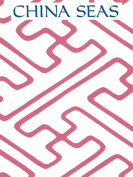 Saya Gata Lines Magenta on White Screen Printed Wallpaper | China Seas