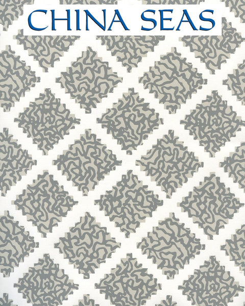 Shanghai Dark Grays Screen Printed Wallpaper | China Seas