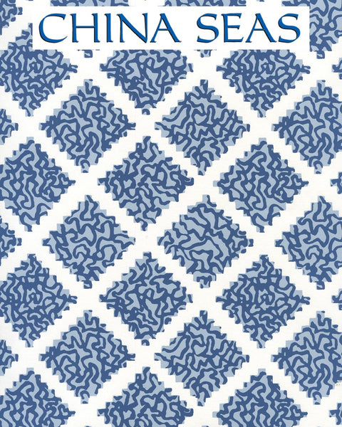 Shanghai Navy Windsor Screen Printed Wallpaper | China Seas