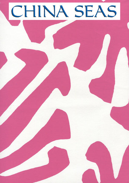 Sigourney Razzle Dazzle on White Screen Printed Wallpaper | China Seas