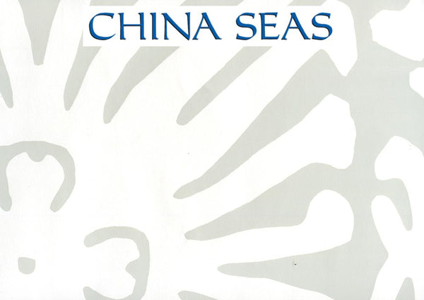 Sigourney Reverse Large Scale Gray on White Paper Screen Printed Wallpaper | China Seas