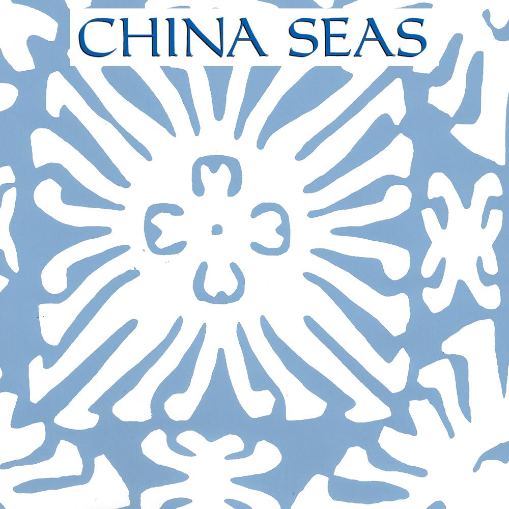 Sigourney Reverse Small Scale French Blue on White Screen Printed Wallpaper | China Seas