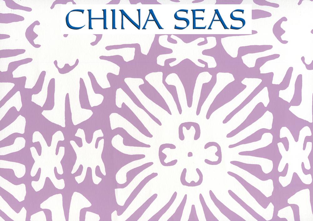 Sigourney Reverse Small Scale Lavender on White Screen Printed Wallpaper | China Seas