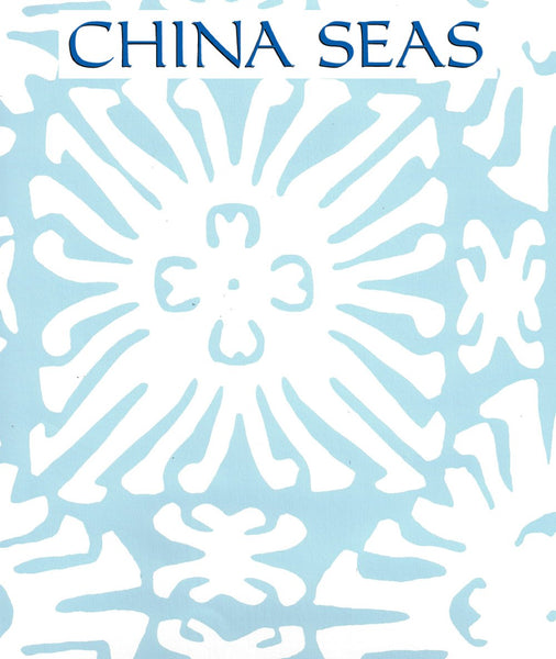 Sigourney Reverse Small Scale New Blue on White Screen Printed Wallpaper | China Seas