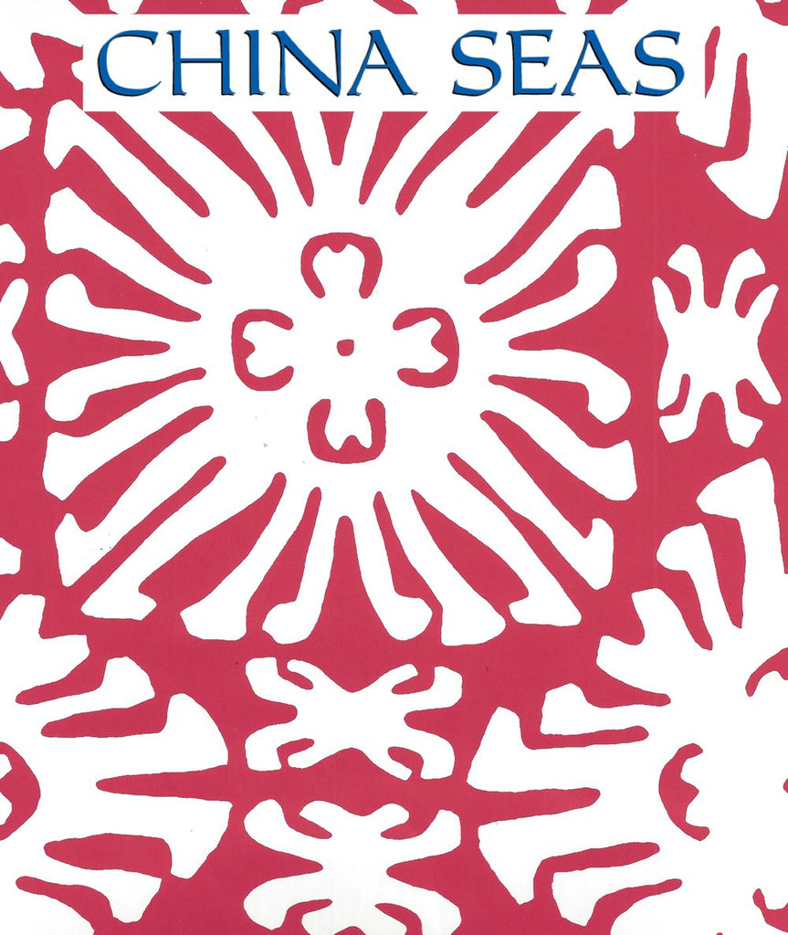 Sigourney Reverse Small Scale Red on White Screen Printed Wallpaper | China Seas
