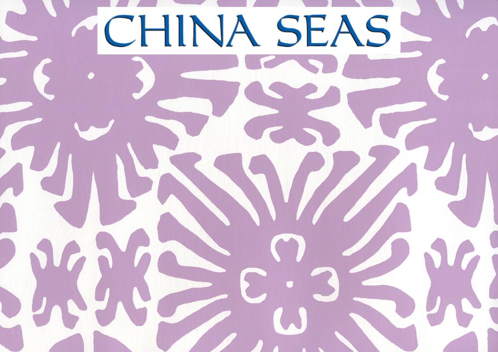 Sigourney Small Scale Lavender on White Screen Printed Wallpaper | China Seas
