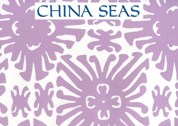 Sigourney Small Scale Lavender on White Screen Printed Wallpaper | China Seas