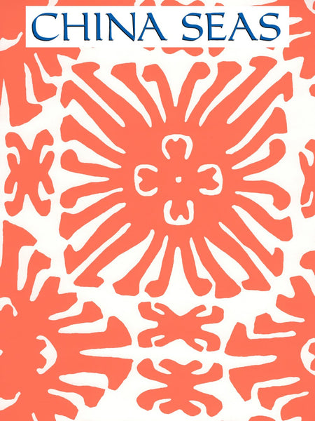 Sigourney Small Scale Orange on White Screen Printed Wallpaper | China Seas