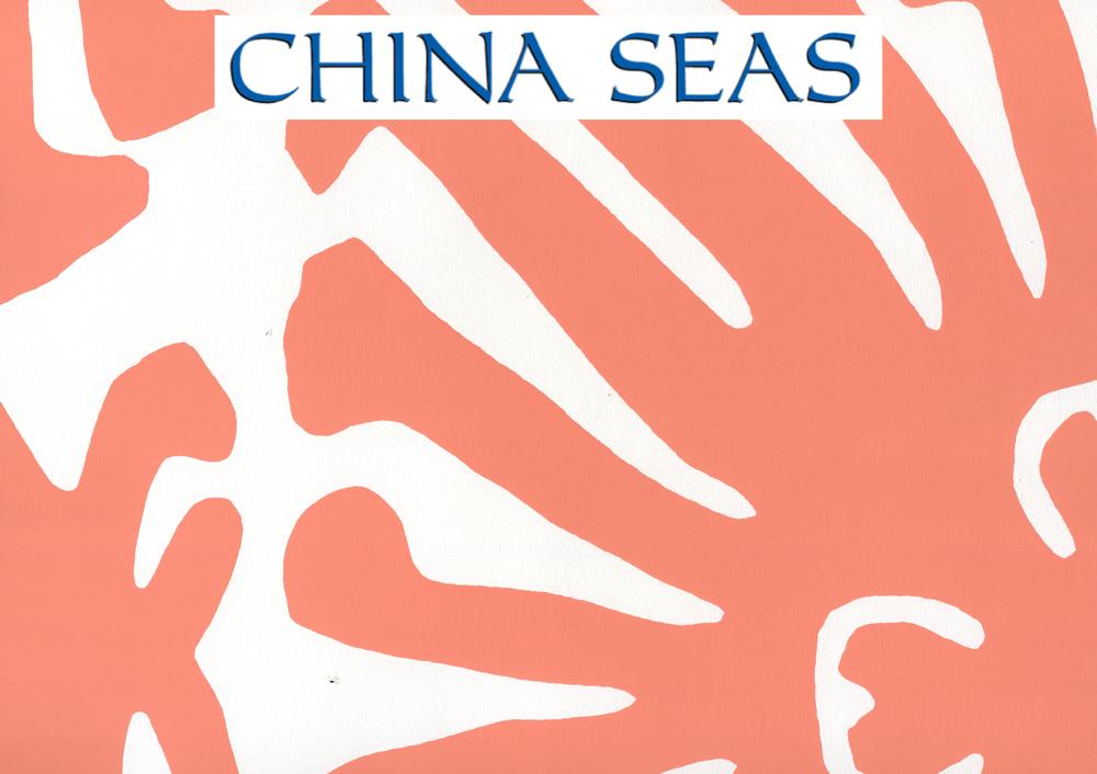 Sigourney Terracotta on White Screen Printed Wallpaper | China Seas