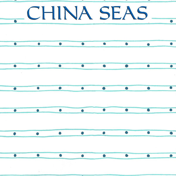 Soho Turquoise Navy on White Screen Printed Wallpaper | China Seas